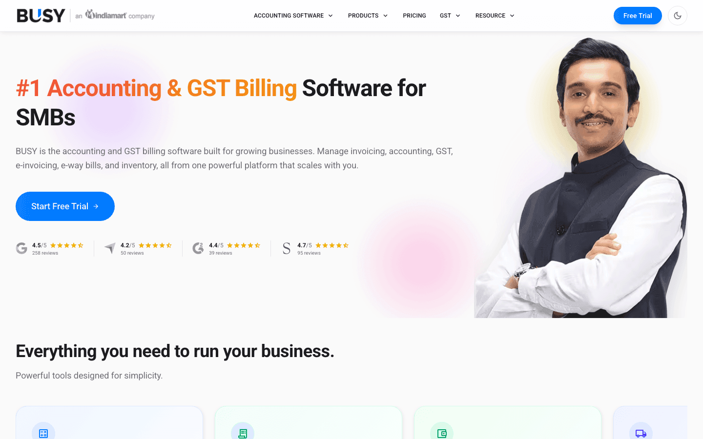 BUSY Accounting official website screenshot