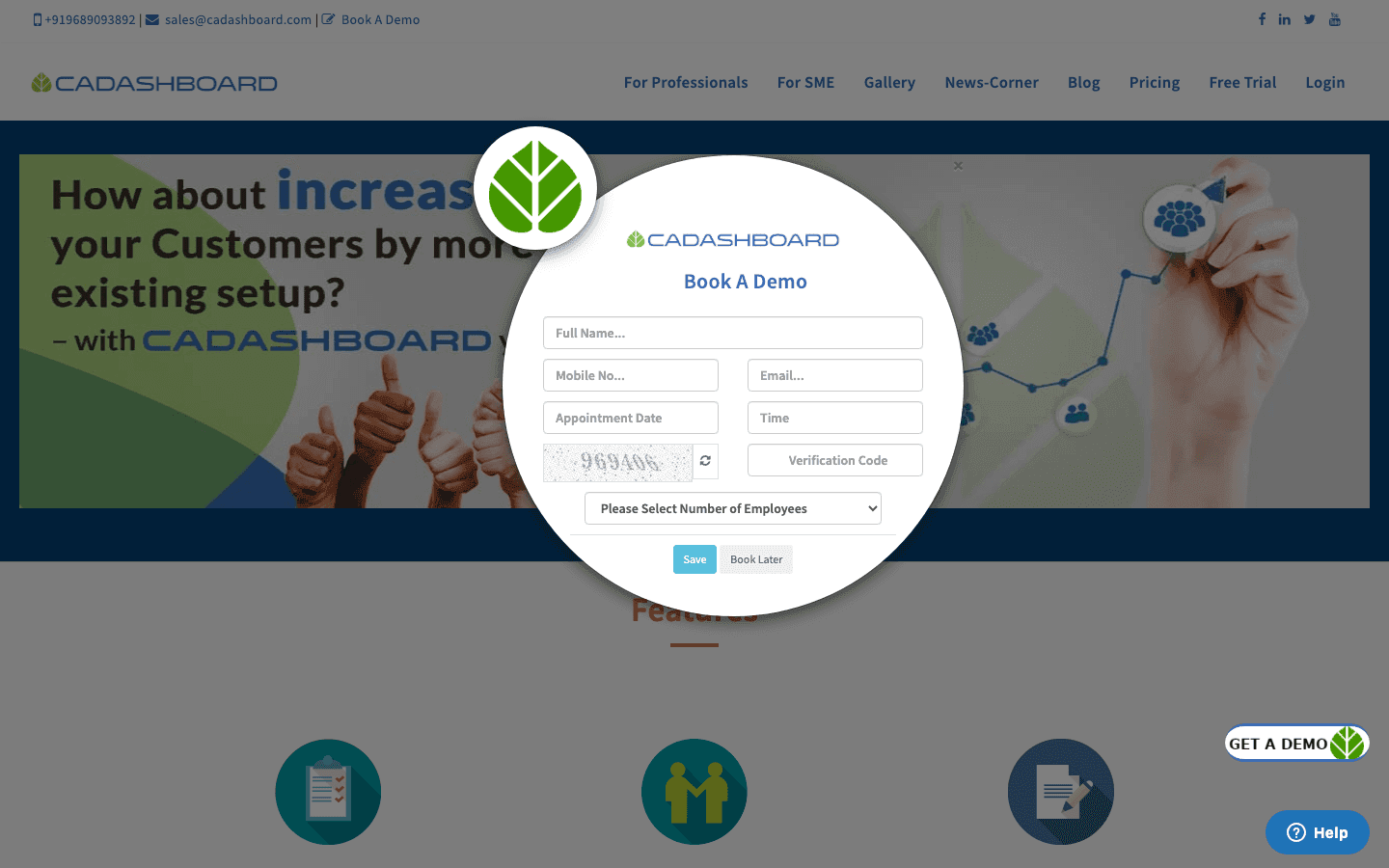 CA Dashboard official website screenshot
