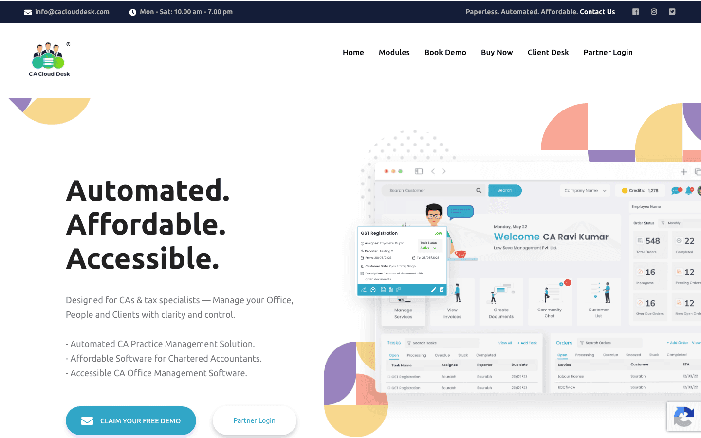 CACloudDesk official website screenshot
