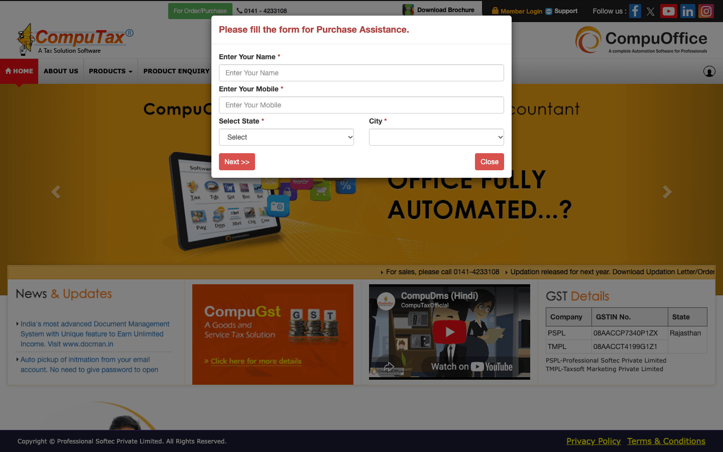 CompuTDS (CompuOffice) official website screenshot