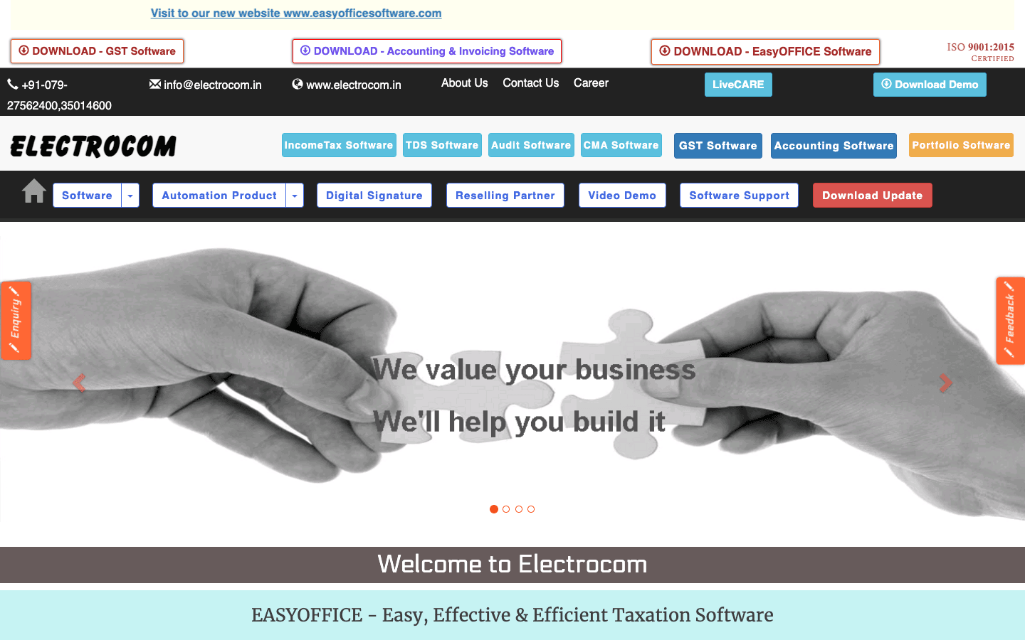 EasyOffice IT (Electrocom) official website screenshot