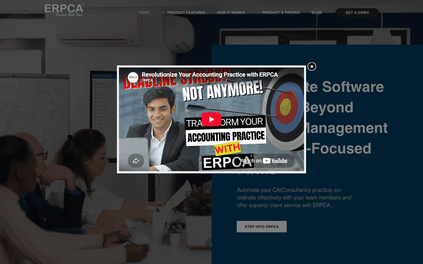 ERPCA official website screenshot