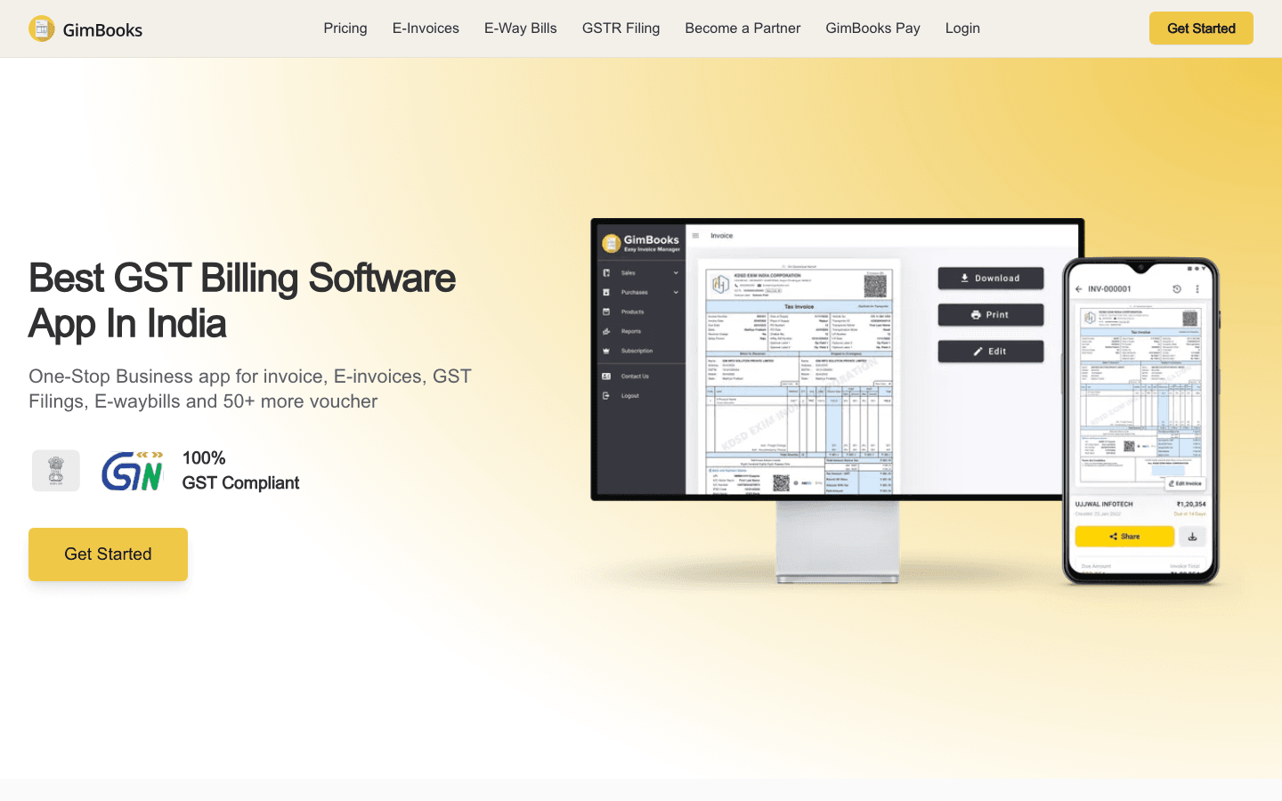 GimBooks official website screenshot