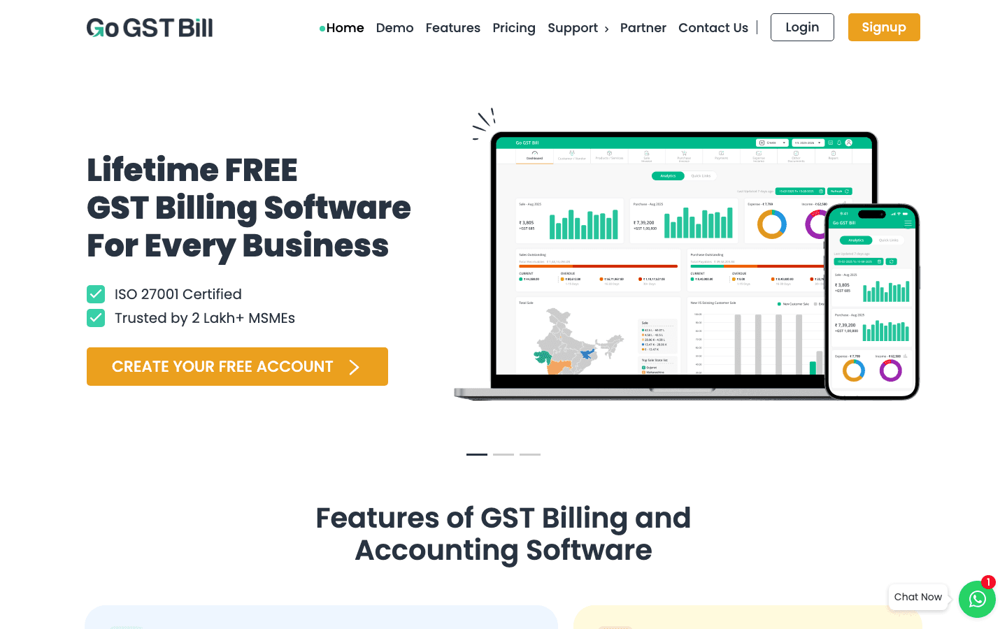 GoGSTBill official website screenshot
