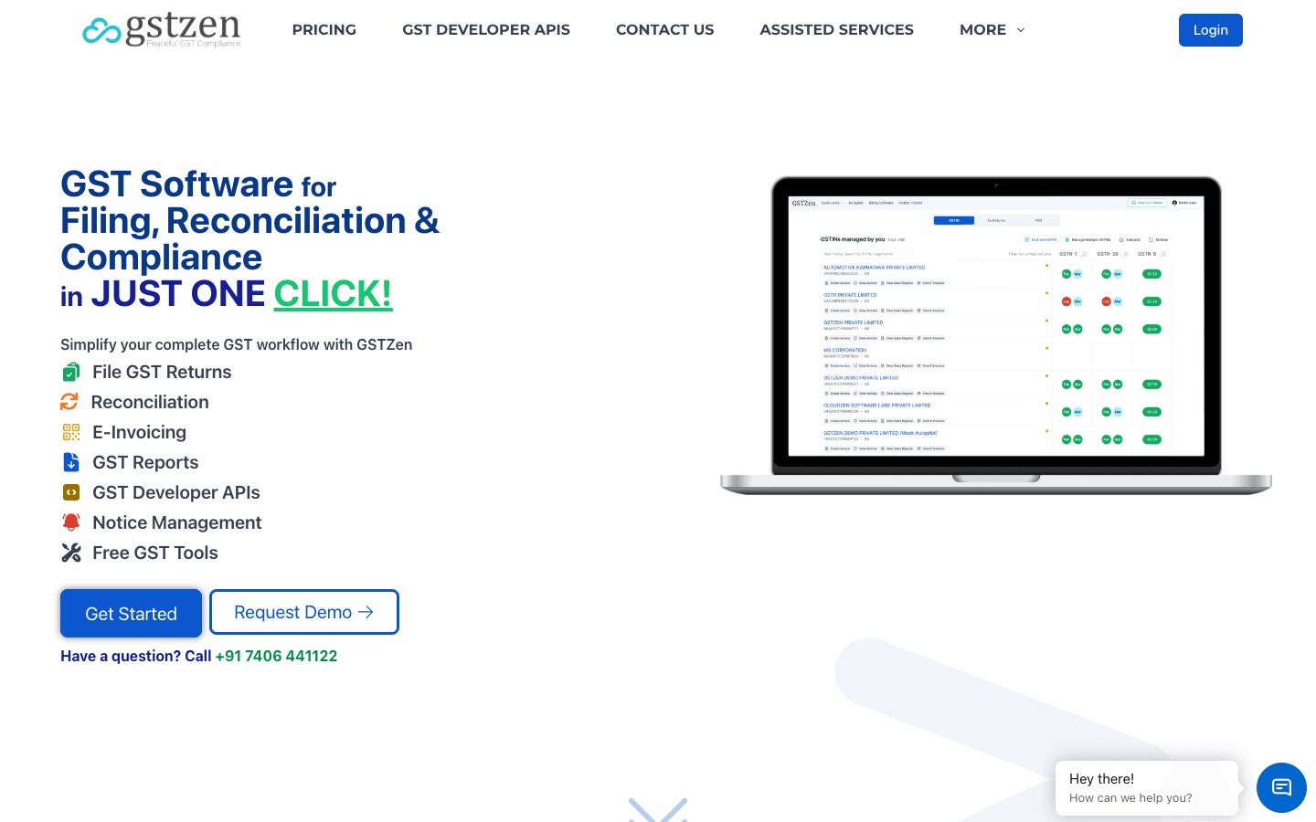 GSTZen official website screenshot