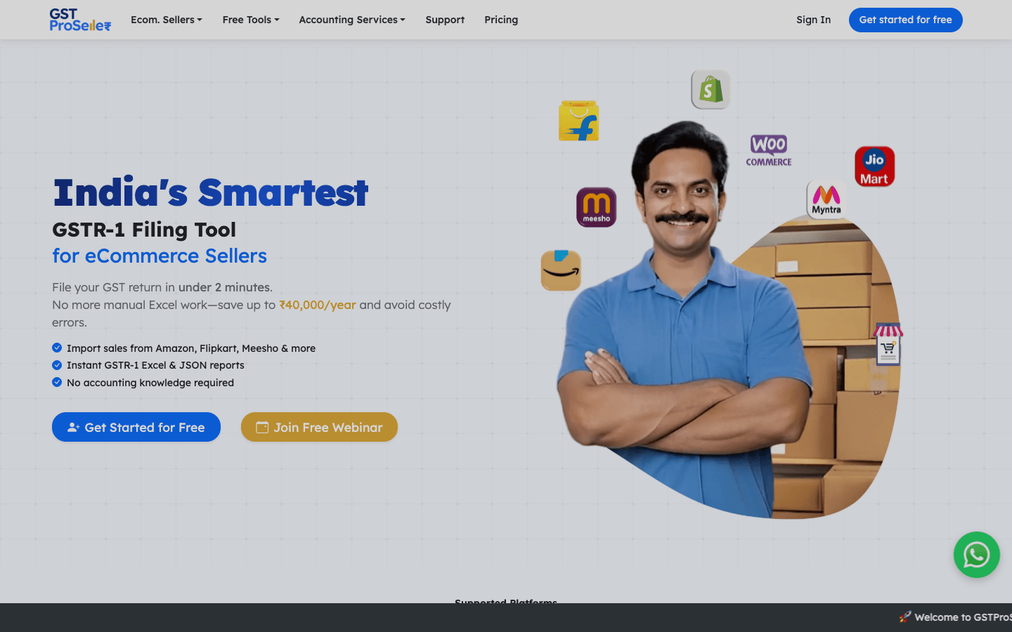 GSTPro Seller official website screenshot