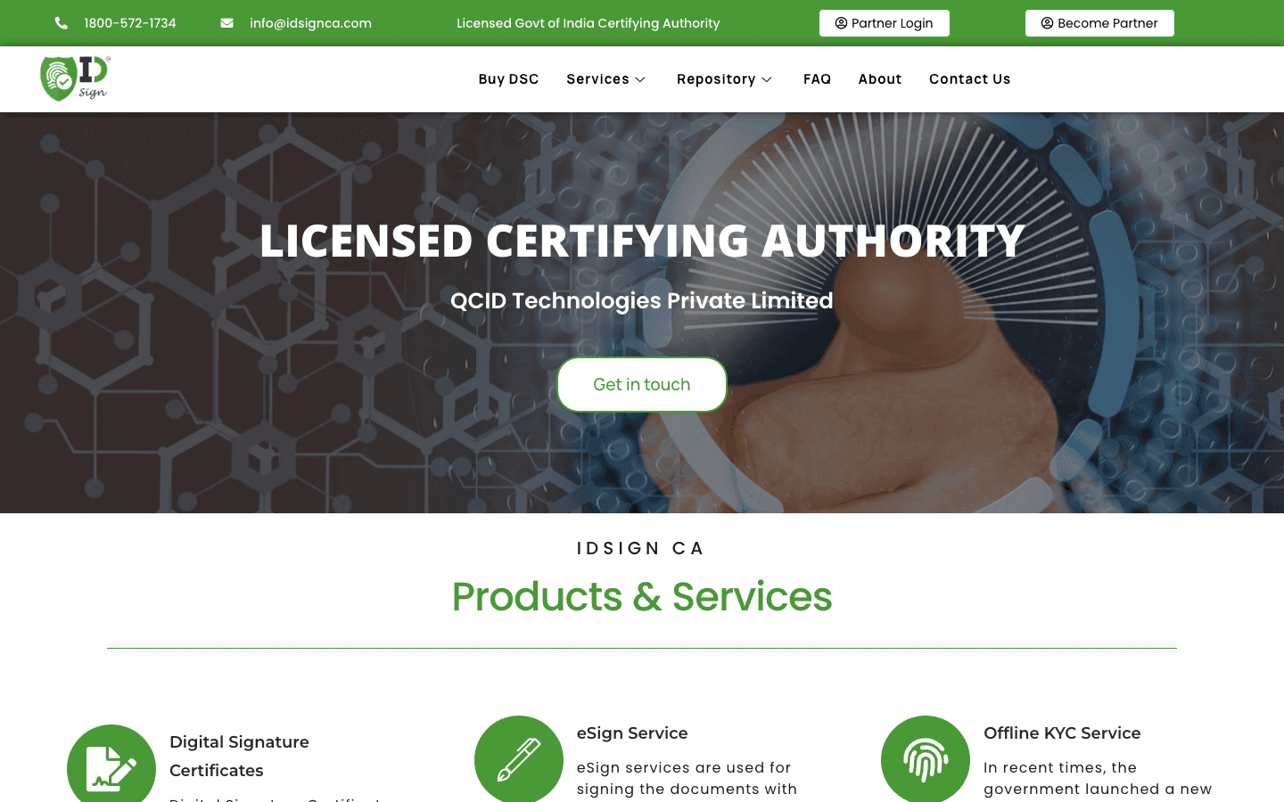 IDSign official website screenshot