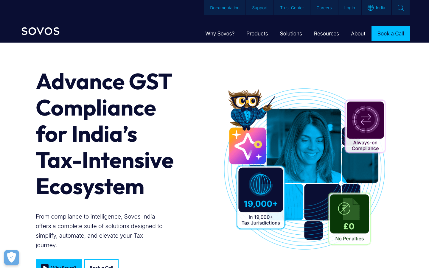 IRIS GST (Sovos India) official website screenshot