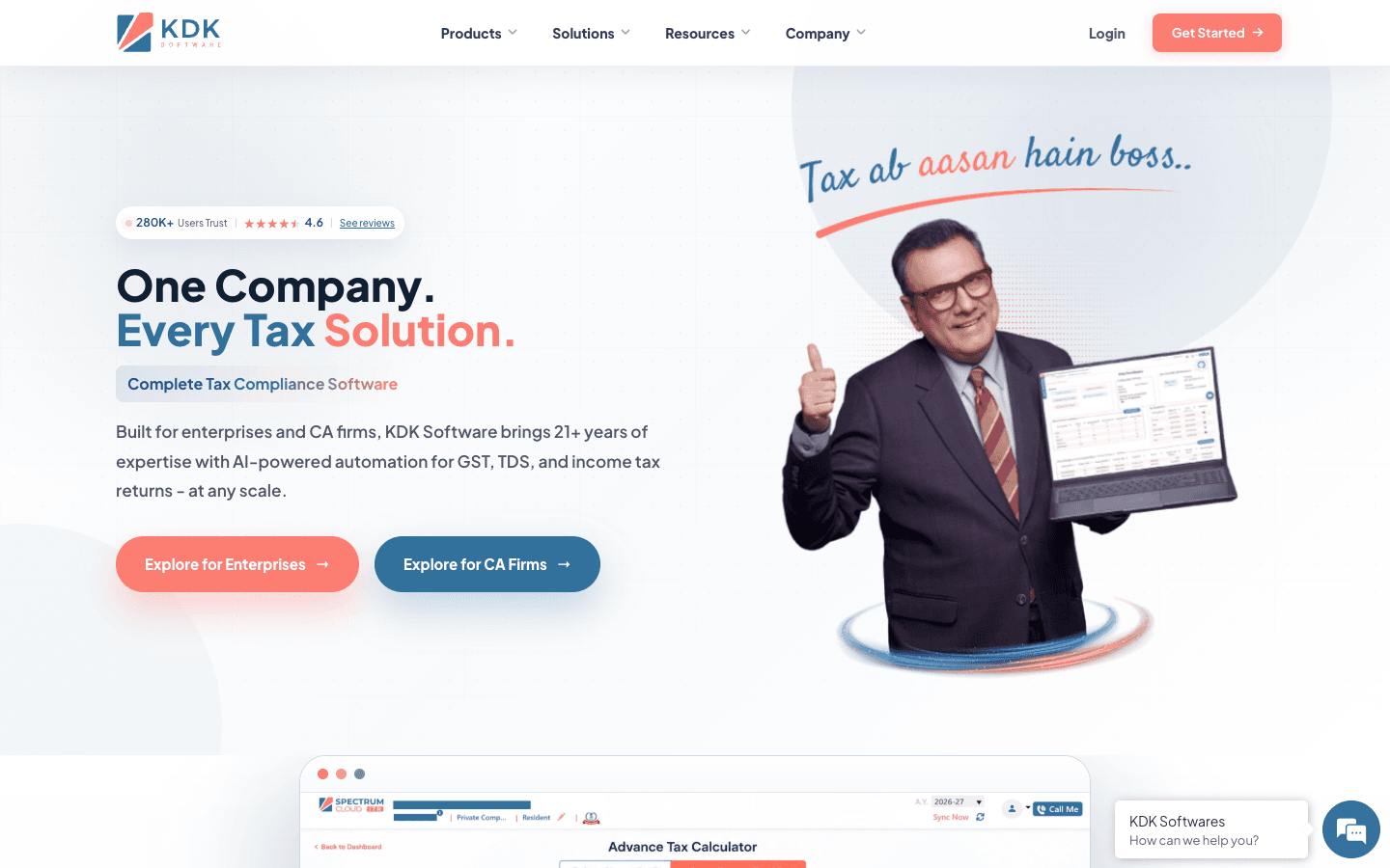 KDK Express GST / Spectrum official website screenshot