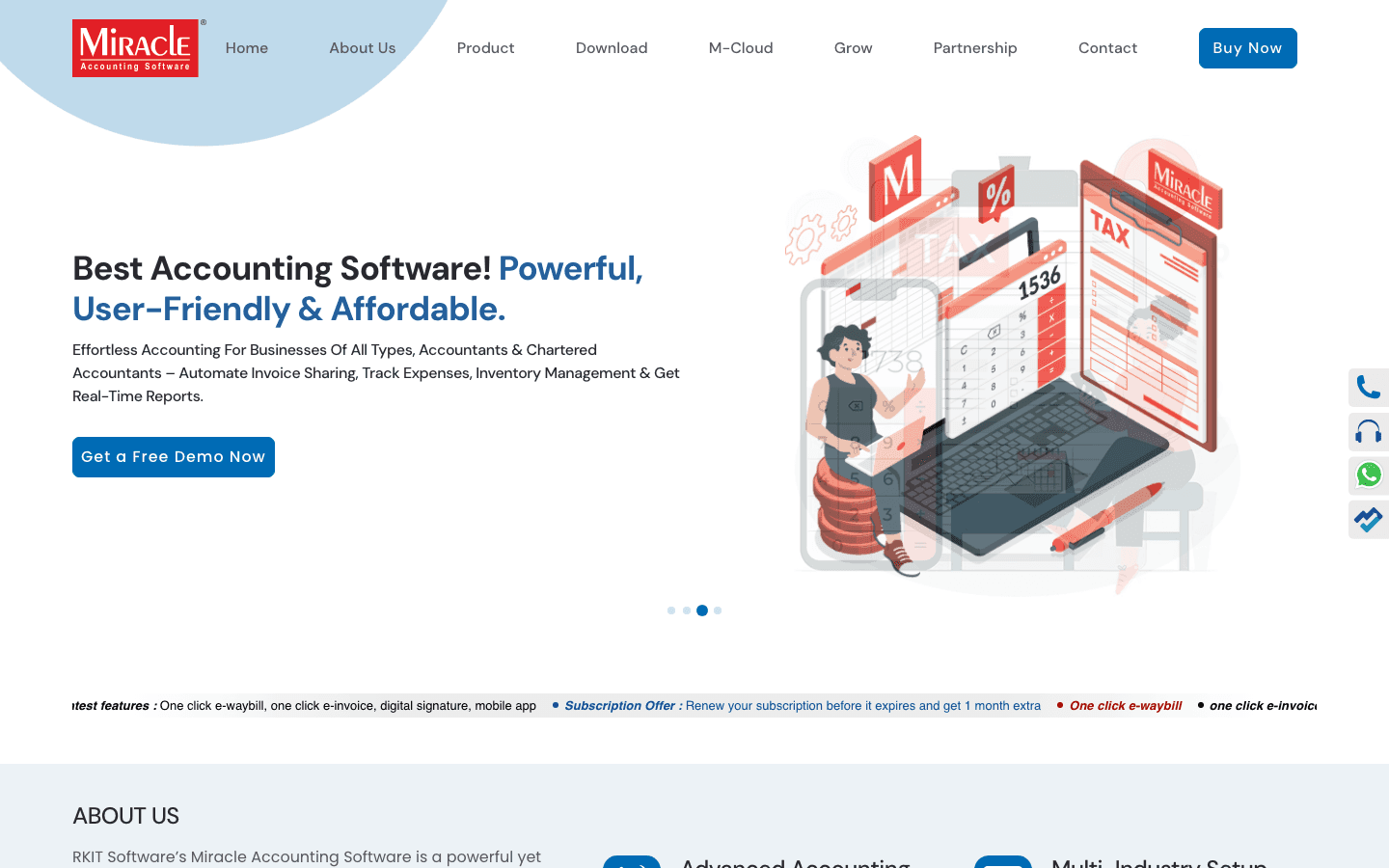 Miracle Accounting official website screenshot