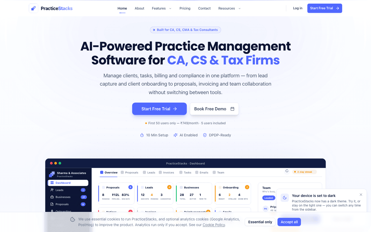 PracticeStacks official website screenshot