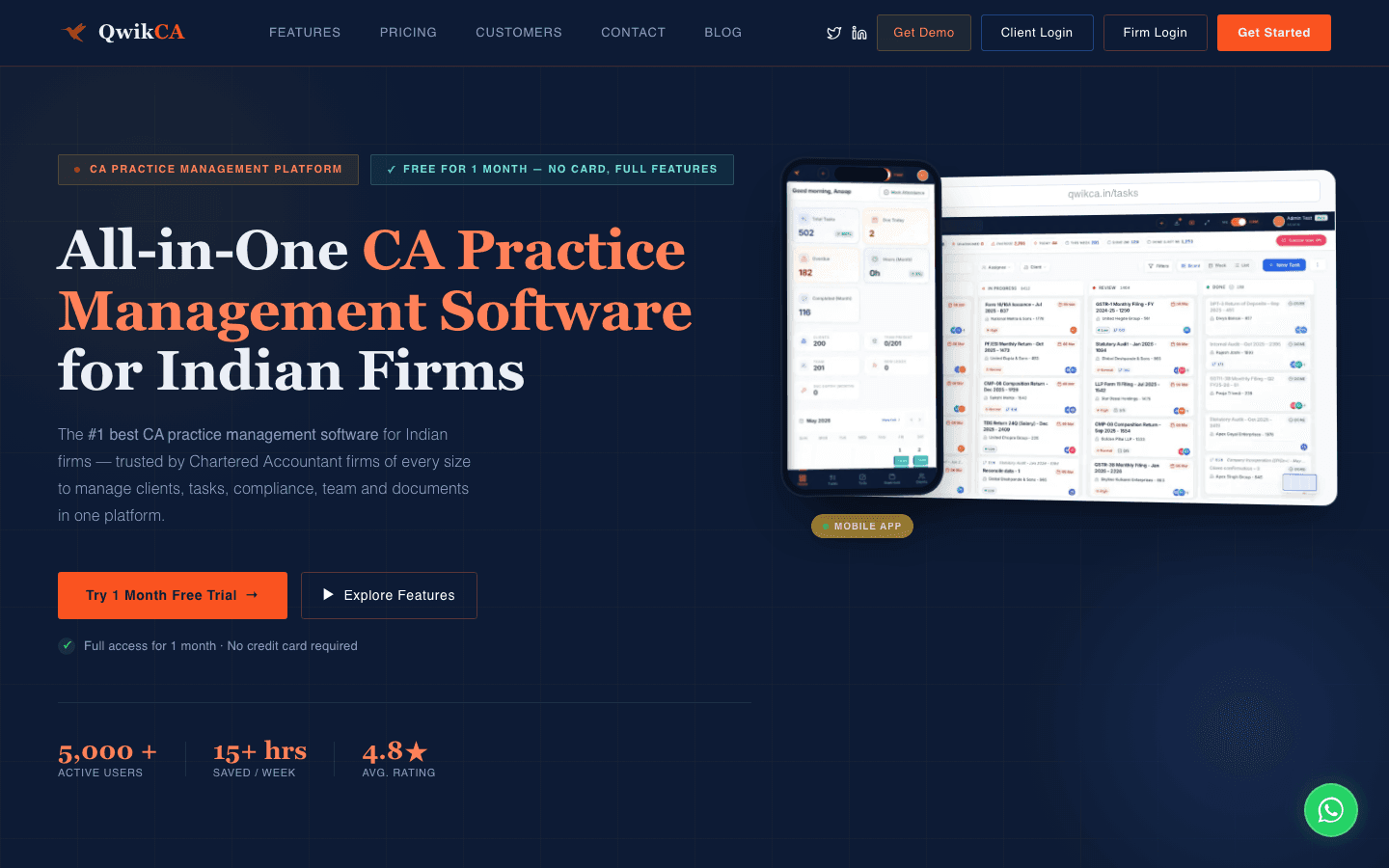 QwikCA official website screenshot