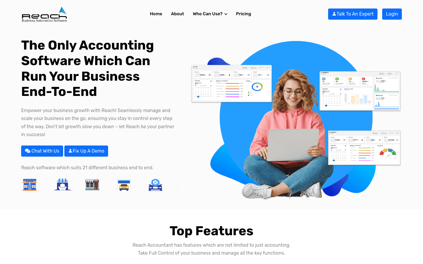 Reach Accountant official website screenshot