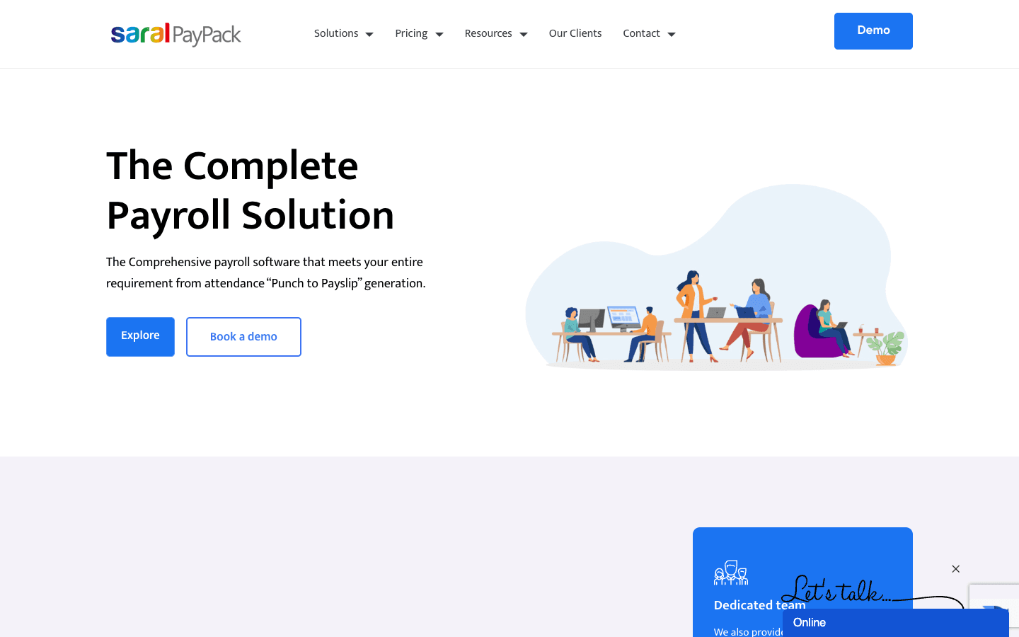 Saral PayPack official website screenshot
