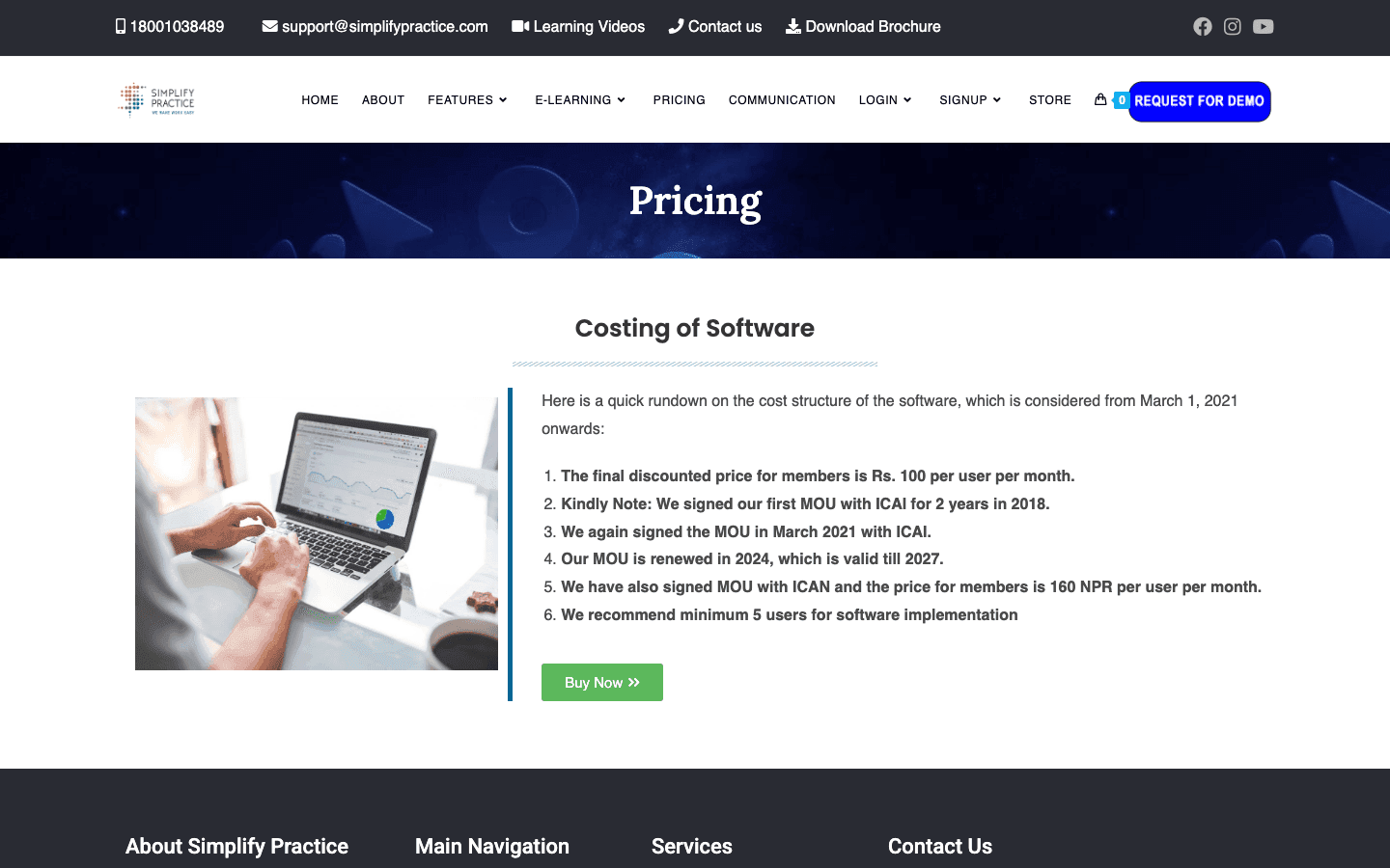 Simplify Practice official website screenshot
