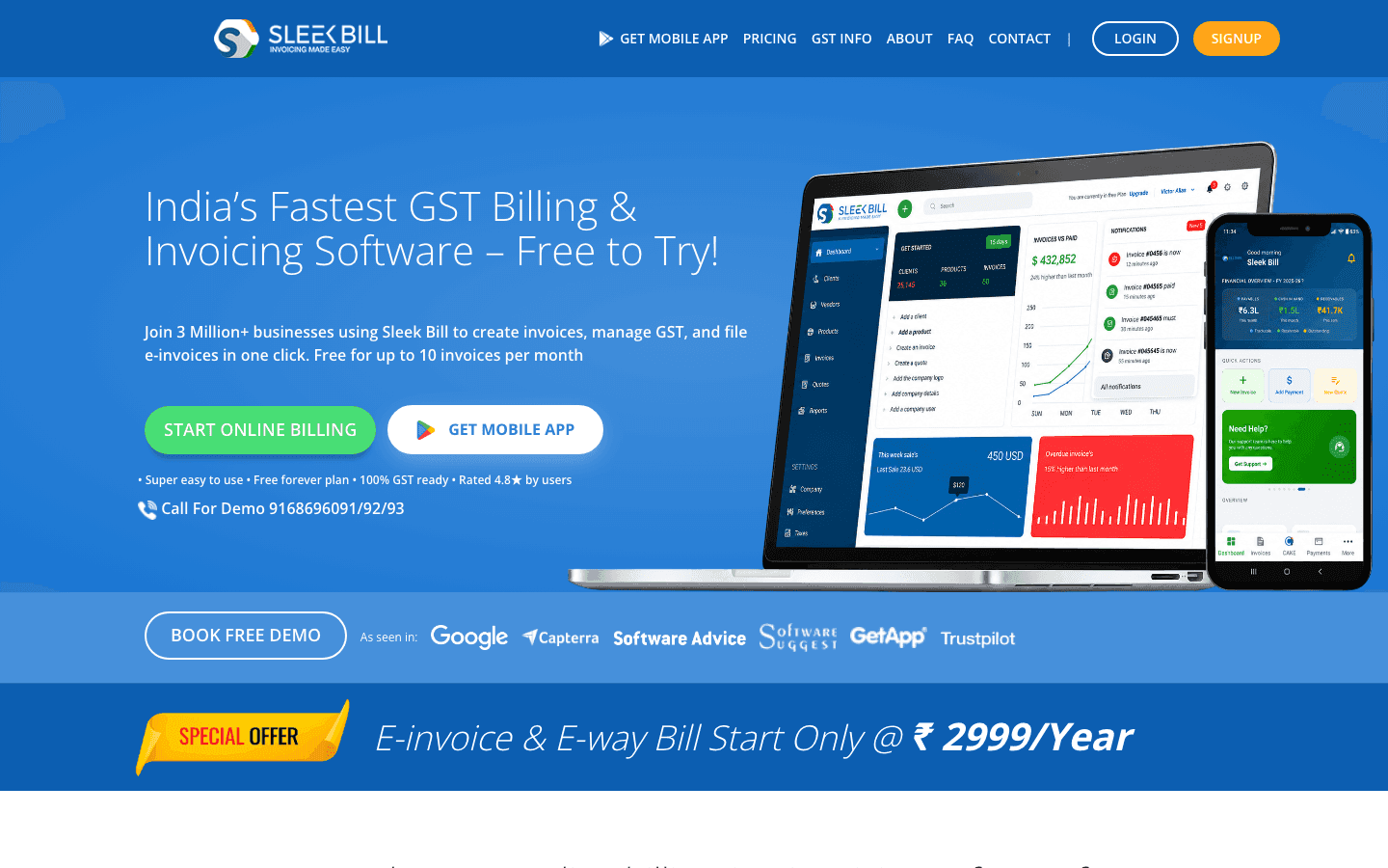 Sleek Bill official website screenshot
