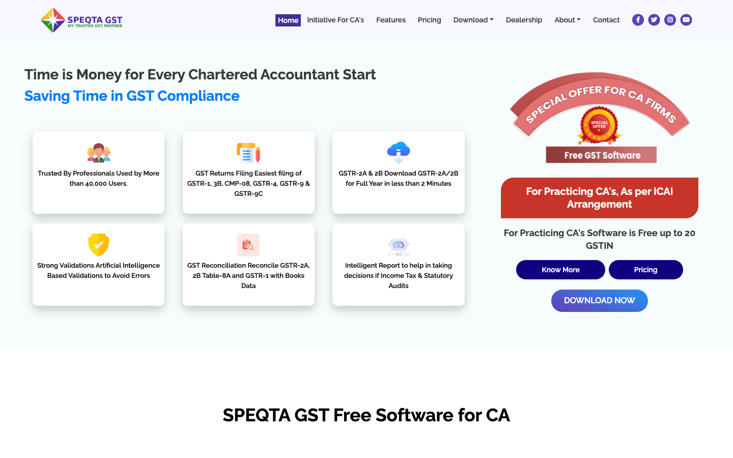 Speqta GST (Speqta 360) official website screenshot