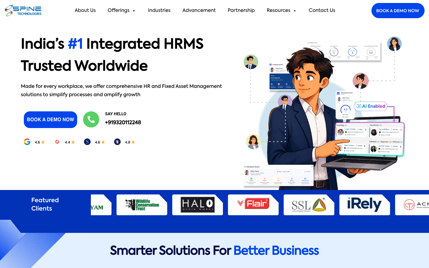 Spine HR Suite official website screenshot