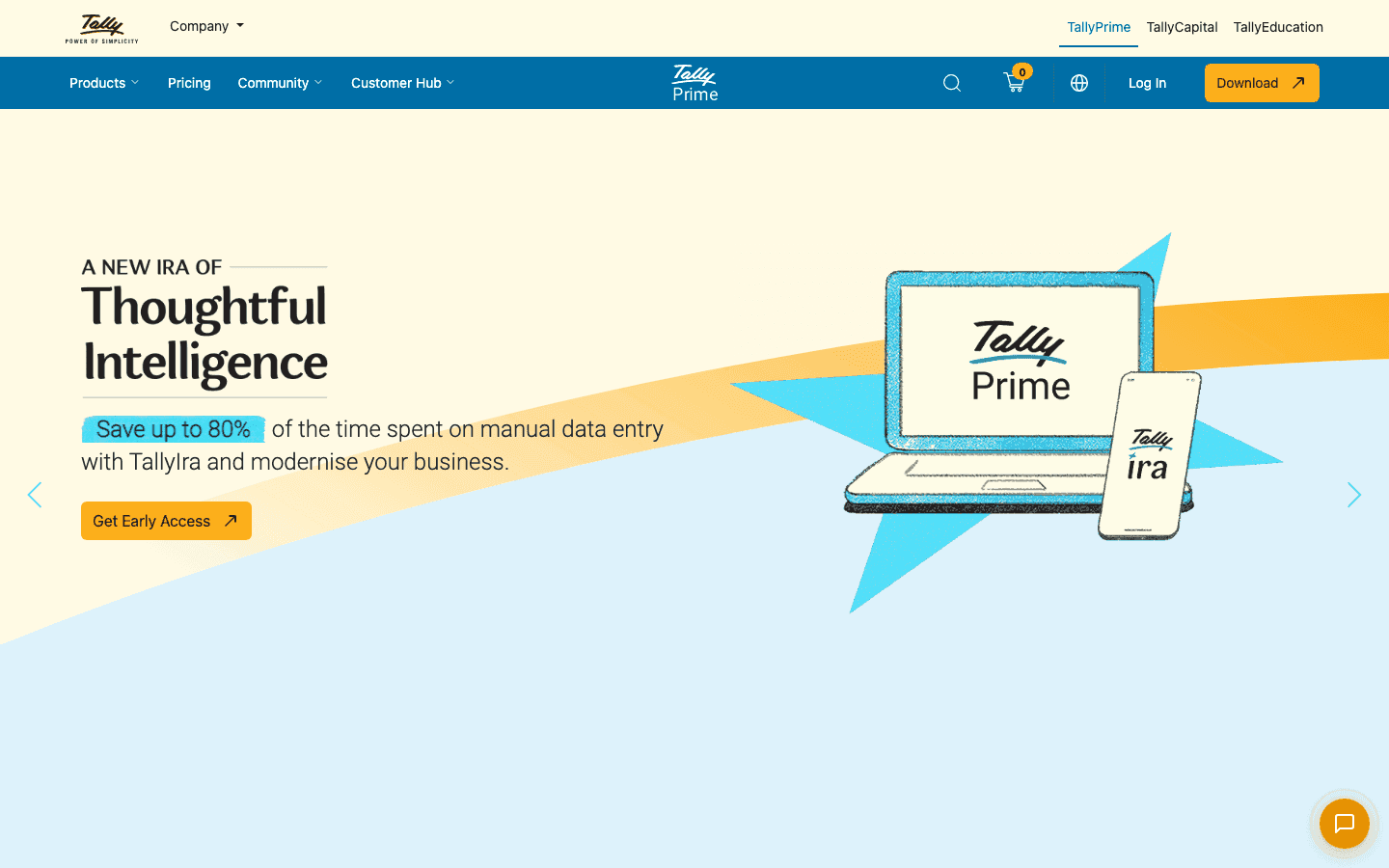 TallyPrime official website screenshot