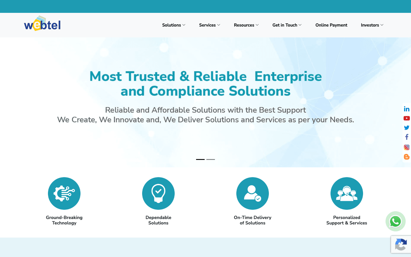 Webtel Web-e-TDS official website screenshot