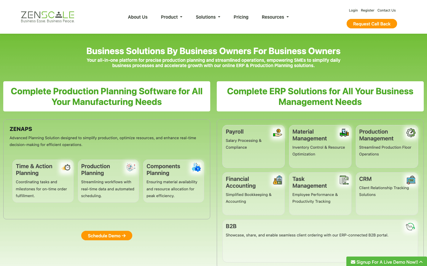 Zenscale official website screenshot